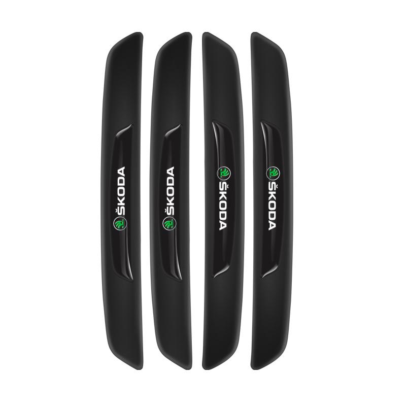 AAFQ1 4Pcs Rubber Anti Collision Strip Car Door Rearview Mirror Protector Stickers For Skoda Mk3 Yeti Kamiq Kodiaq Karoq Octavia Fabia