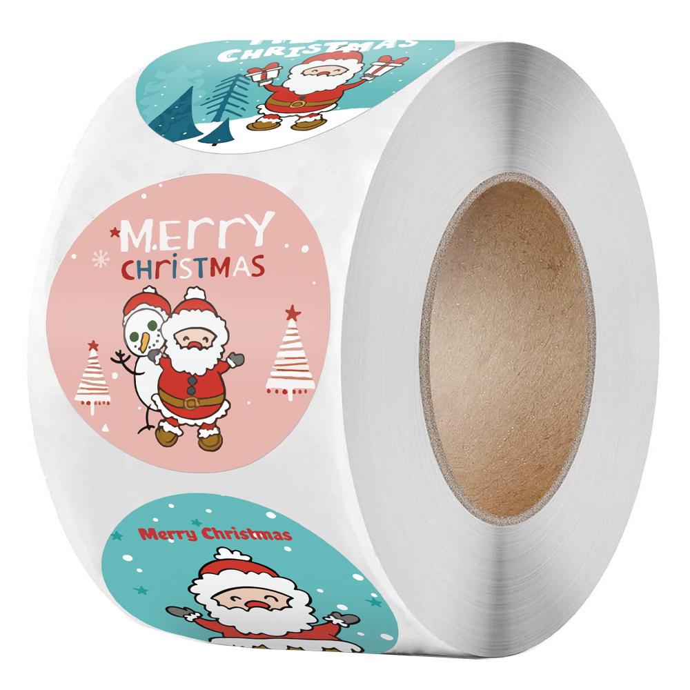 100-500Pcs New Merry Christmas Stickers Gift Packaging Seal Labels for New year decor, Greeting cards, Candy bags Stickers