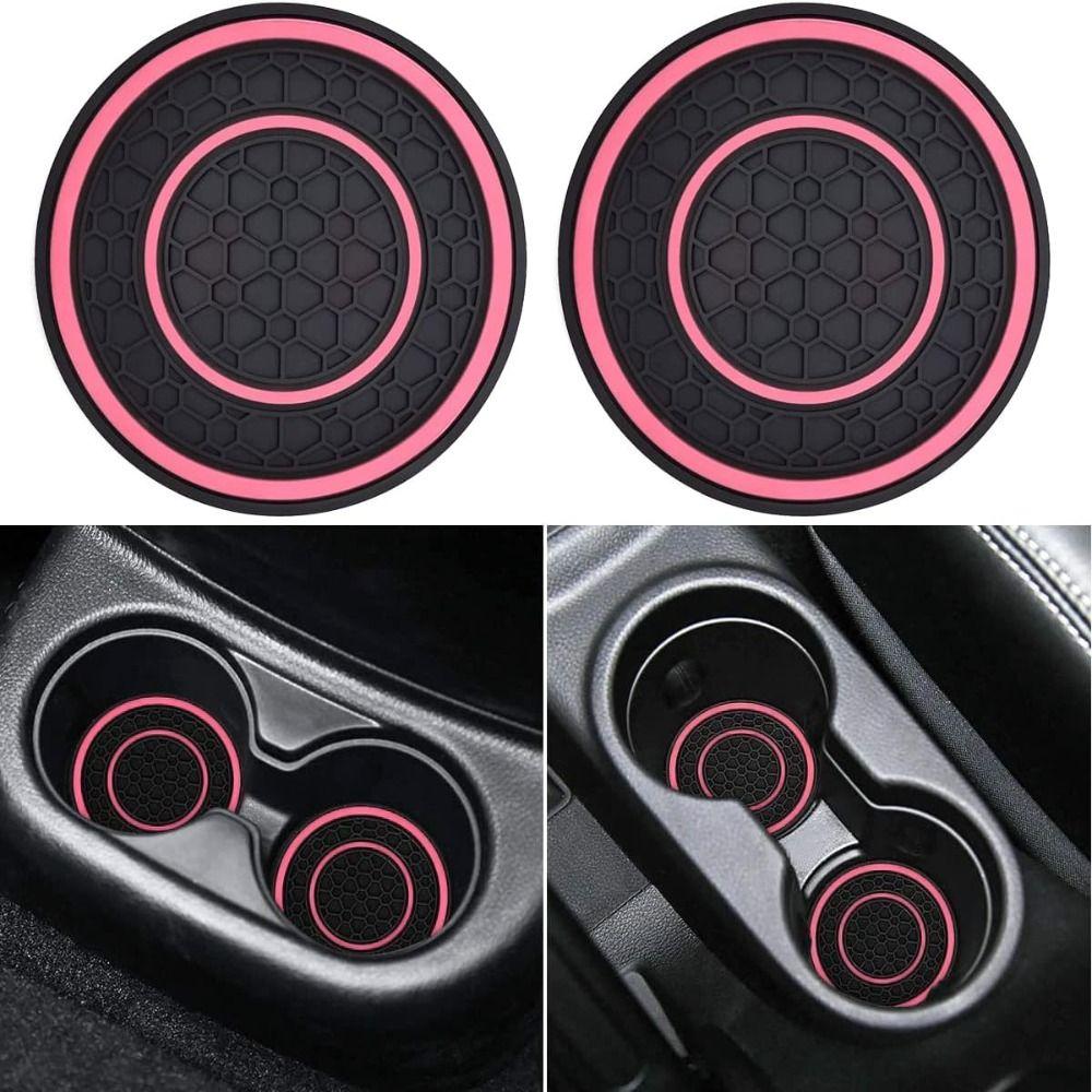 2pcs PVC Car Coasters Anti-Slip Drink Holder Car Interior Accessories Car Bottle Holder