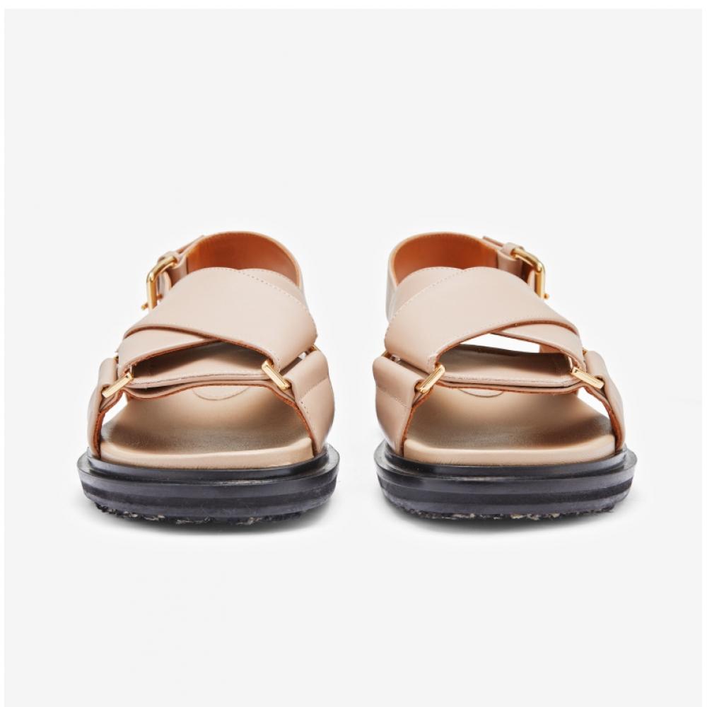 Marni Fbms005201 P3614 0t714 Purbet Criss Cross Desert Beige Sandals