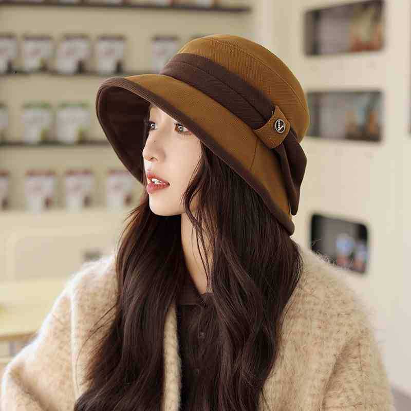 Шляпа женская весна и осень для путешествий универсальная элегантная шляпа-ведро показывает лицо маленькая модная цветная шляпа-панама