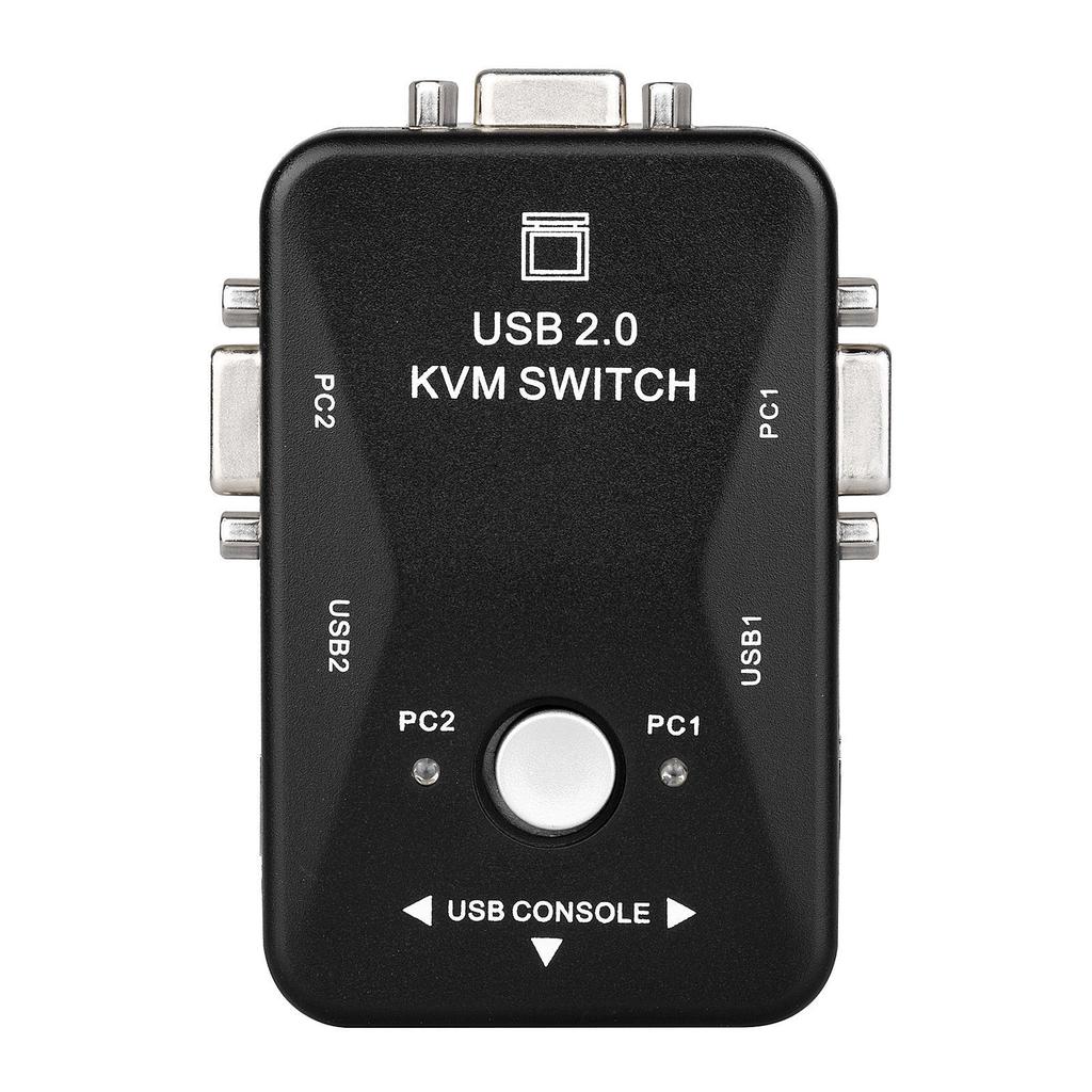 USB VGA KVM Switch 2 Port Share Desktop Laptop Video Monitor LCD Keyboard Mouse