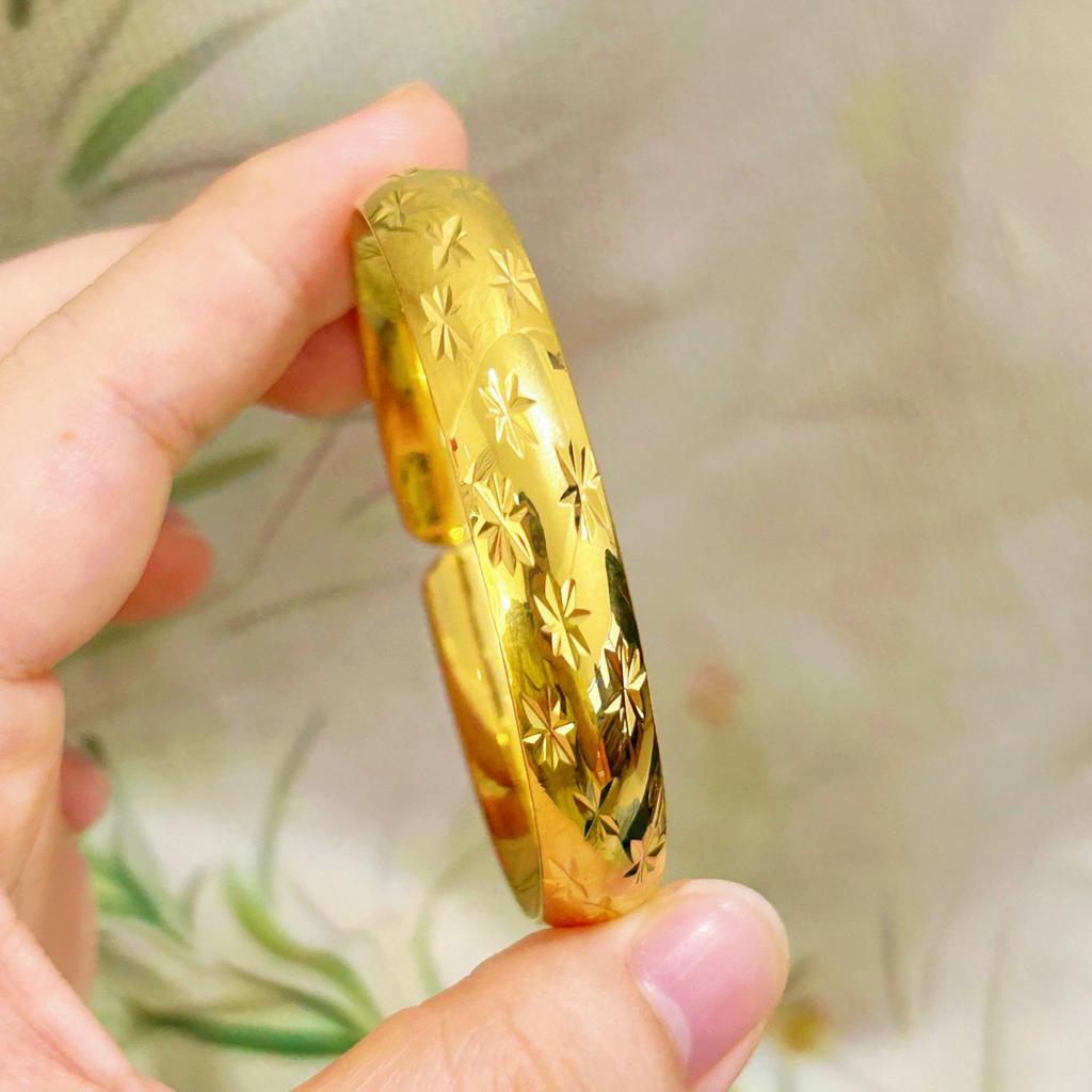 Glossy Glossy Star Open Bracelet Women's Solid Bracelet Dragon and Phoenix Presenting Good Luck