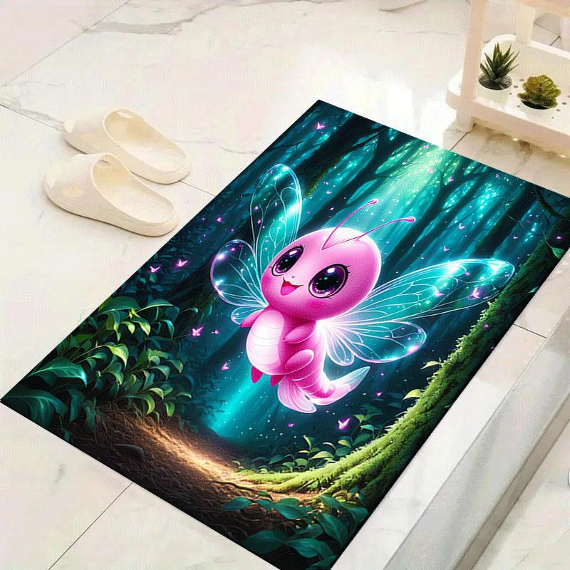 1pc Cute pink elf Print, Design Indoor Area Rug, Soft, Anti-Slip, and Durable Gaming Room Decor for Bedroom, Living Room, and Exercise Rugs,