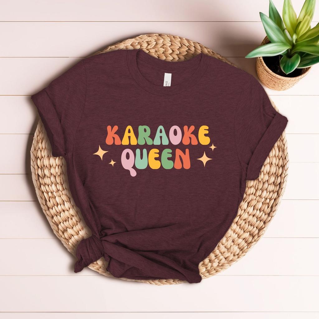 Karaoke Queen Shirt: Retro Singer Music Lover Gift