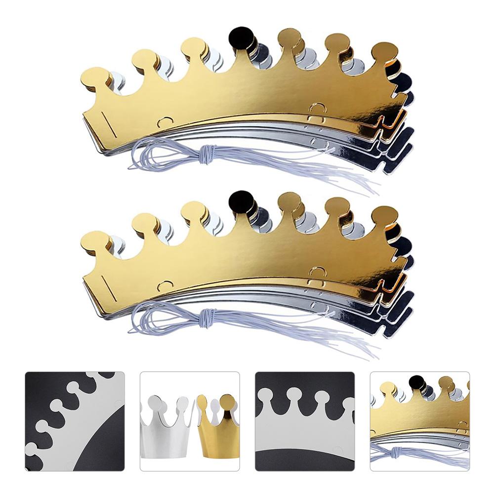 20 шт. шляпа на день рождения бумажная шапочка корона вечеринка дети металлическая фольга дети взрослые головные уборы