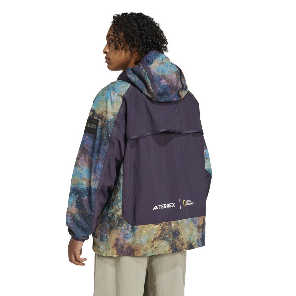 Adidas NG AOP Aurora Black Size L W.R Jacket, Men's KQU65, (JD5839),