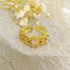 The Same Medieval Vintage Retro Personalized Brushed Full Diamond Zir*****Pen Ring Light Luxury Ring Woman