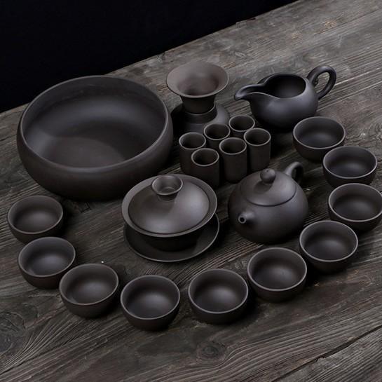 Yixing purple sand tea set ceramic kung fu tea set all handmade purple sand pot