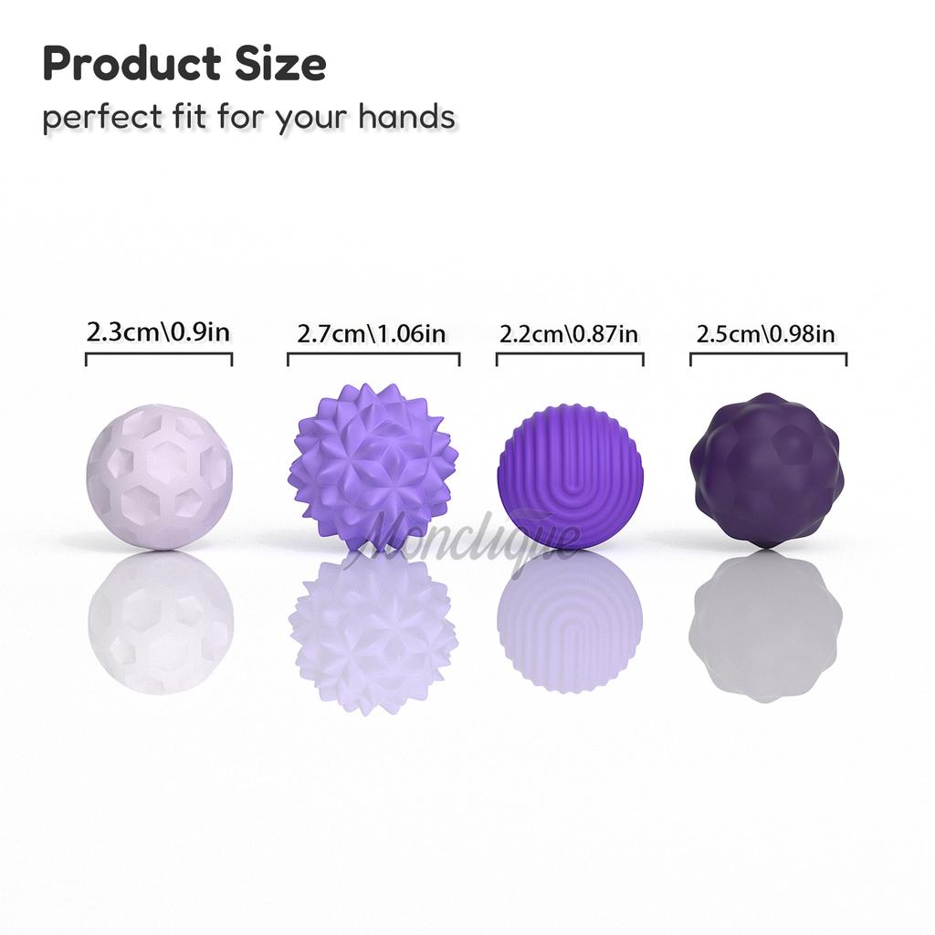 4PCS Silicone Magnetic Sensory Balls Trigger Point Fascia Yoga Ball Muscle Acupoint Roller Foot Hand Relief Stress Sensory Toy