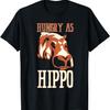 Голодный как гиппопотам млекопитающее, природа, растения Футболка с гиппопотамом