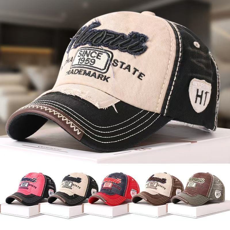 Hot Sale Unisex Washed Cotton Cap 1959 Letter Embroidery Vintage Baseball Cap Men Women Adjustable Casual Outdoor Sports Hat