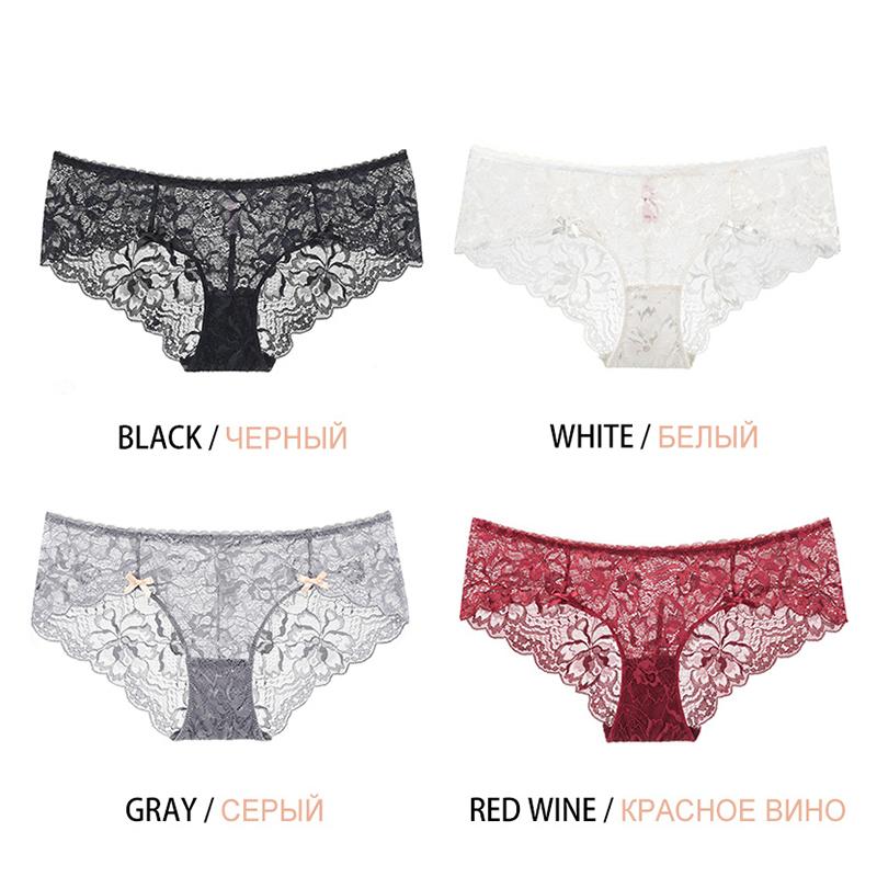 DKGEA Lace Panties Sexy Transparent Low-Rise Women Plus Size Briefs