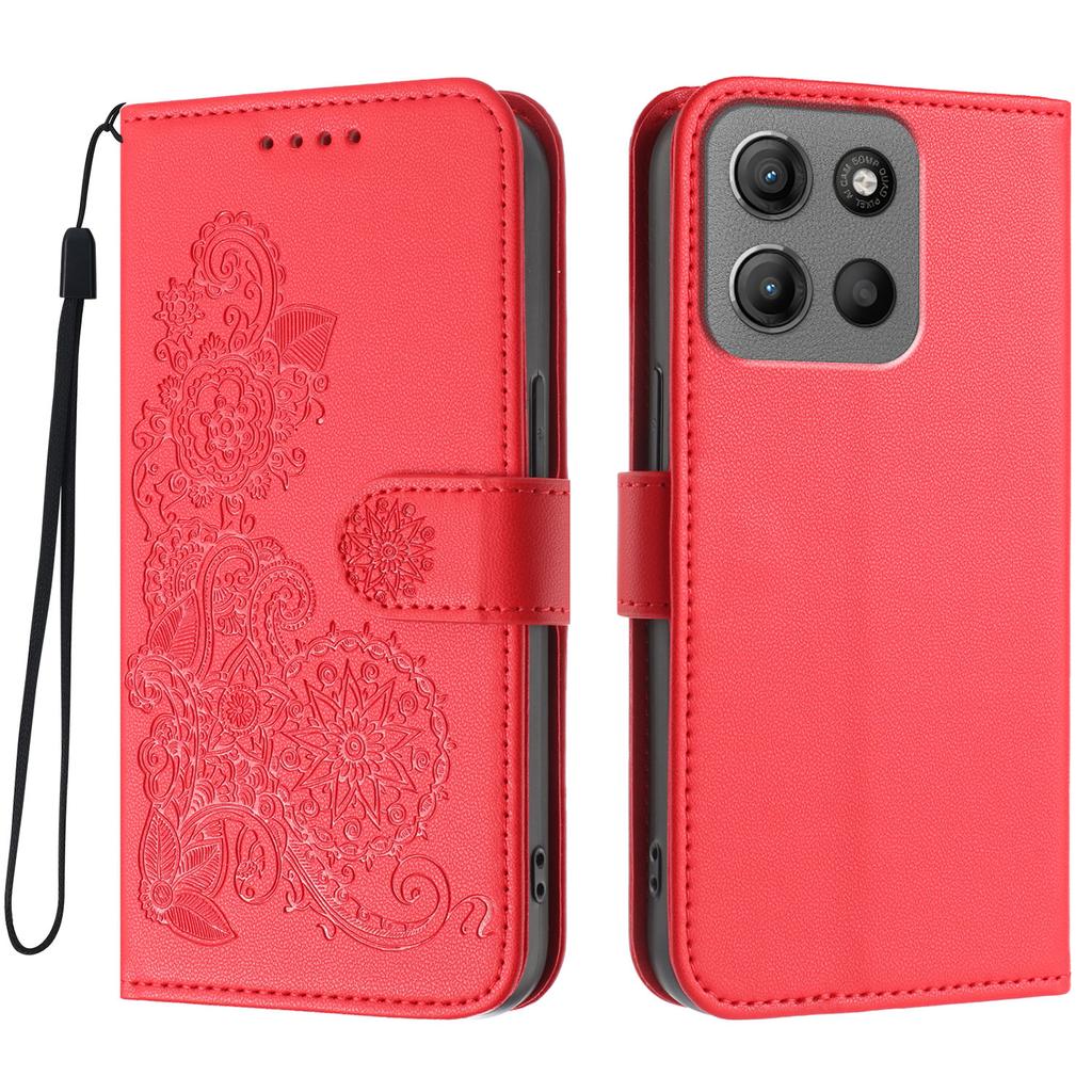 For Motorola Moto G15 Power 4G/Motorola Moto G15 4G Phone Cases Mandala Flower Leather Wallet Mobile Cover with Strap