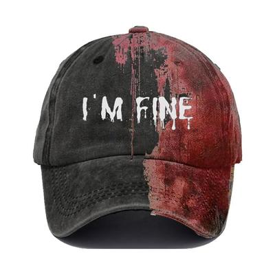Бейсболка на Хэллоуин Im Fine Im Fine Hat Hats Bloody Cap Funny Hat Women Men Unisex Cap