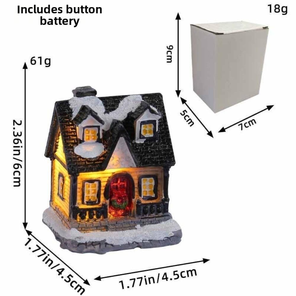 Christmas Micro Landscape Model Resin Miniature House Decor New House Ornament Festive Decor