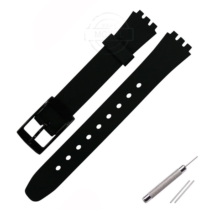 Мягкий силиконовый ремешок для часов, подходящий для Swatch 12 мм, ремешок для девочек и женщин, цветной, водонепроницаемый, наручный браслет, аксессуары для часов