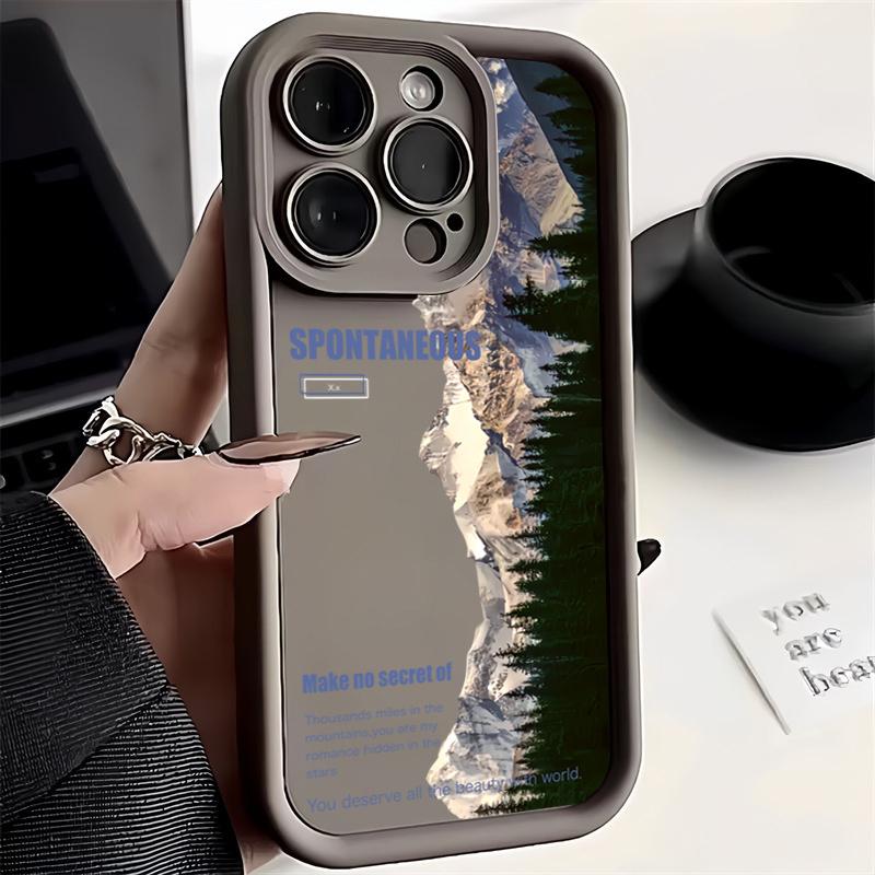 Чехол-книжка с изображением горного пейзажа для iPhone 16 15 14 13 12 11 Pro X XR 7 8 Plus Чехол для iPhone 11 Ударопрочный Мягкий силиконовый чехол