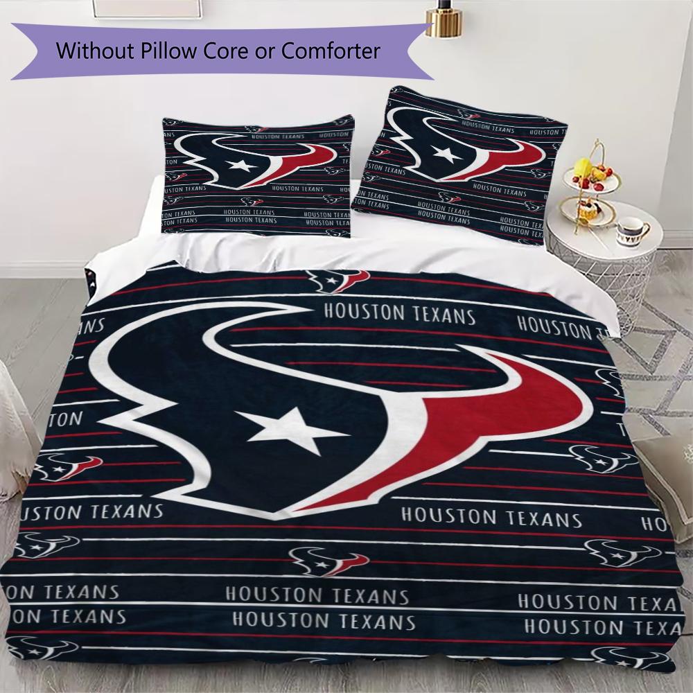 Houston Texans Pattern Bedding uilt Set uilt Cover Pillowcase Home Decoration Birthday Gift (1*duvet cover + 2*pillowcase without core)