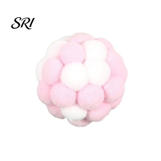 Plush Cat Toy Ball with Built-in Bell Soft Macaron Balls Fun Plaything Bite-Resistant Chew Toys for Indoor Cats and Kittens Noise Making