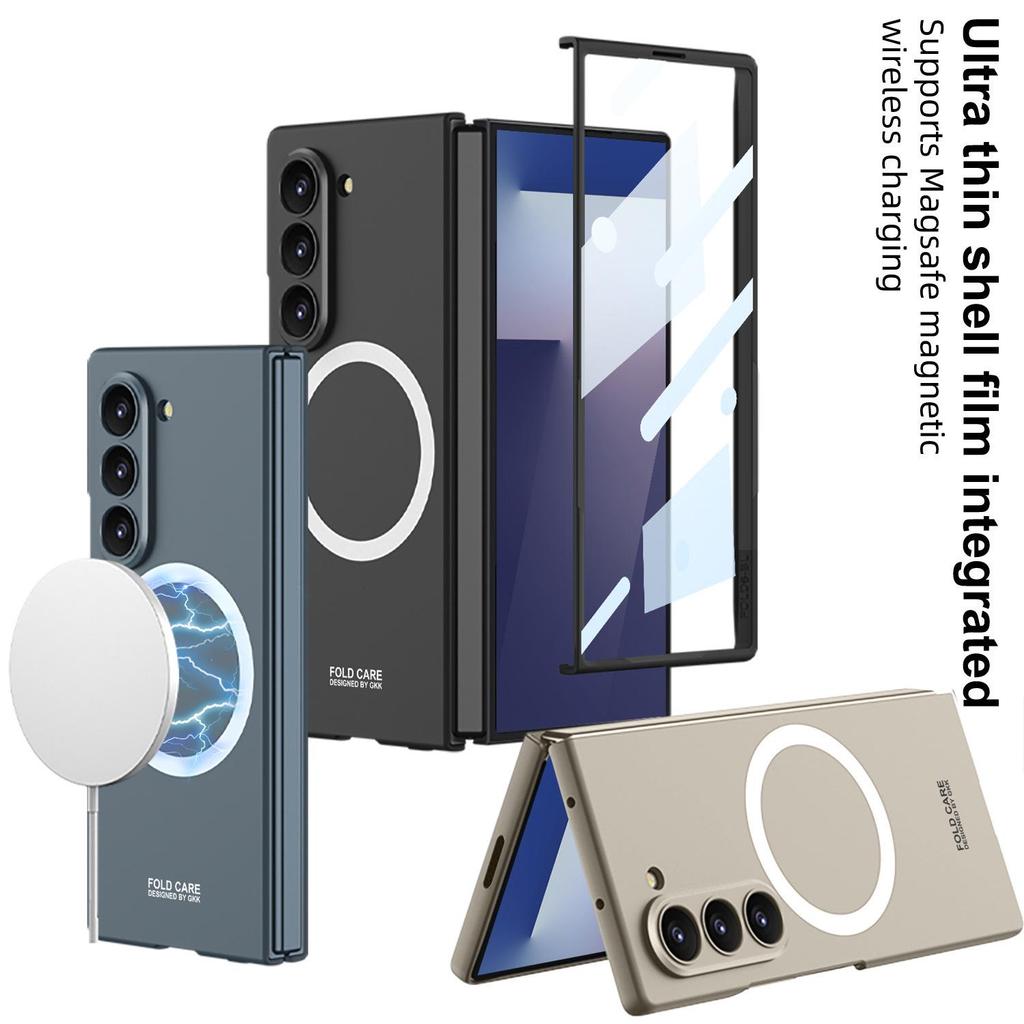 Ультратонкий кожаный чехол для телефона Samsung Z Fold7 с держателем для карт и подставкой