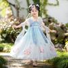 Qiz Hanfu qadimiy kostyum bolalar Xitoy uslubi kichkina qiz kiyimi Tang liboslari malika yubka milliy kostyum bolalar