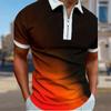 Men's Shirt Polo Casual Zip Short Sleeve Fashion Casual Zipper Summer Spring Regular Fit Sports Print 3D Print Shirt