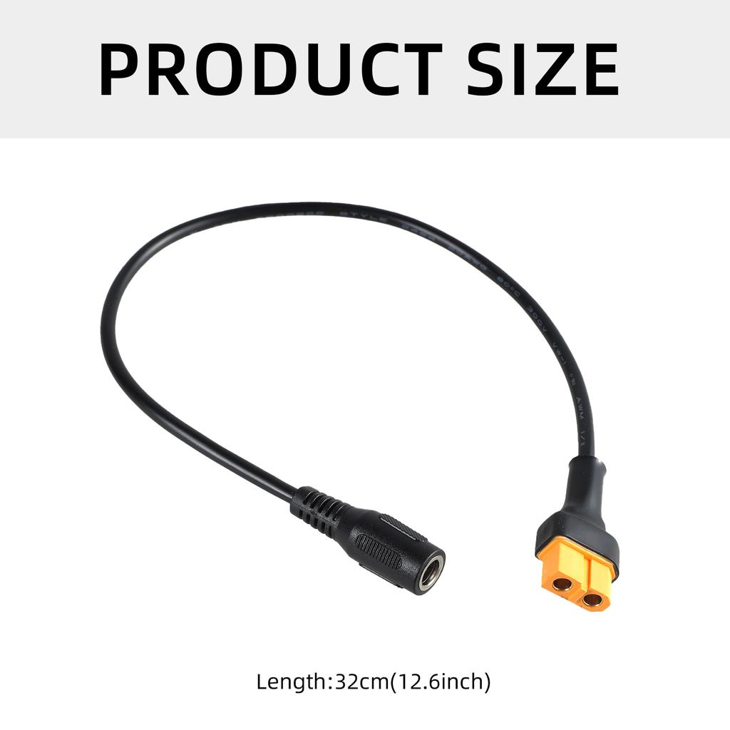 Кабель-адаптер питания XT60 Female to 5.5x2.1mm для FPV-монитора и кабеля-соединителя солнечной панели 32 см 12.6 дюймов