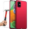 Protective Case - PROSHOP - for Samsung Galaxy A51 - Flexible - Red - 2 Tempered Glass