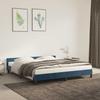 VidaXL Bed Frames with Headboard Slat Base Upholstered Bed Slat Frame Double Bed Adult Bedroom Furniture Blue 347589
