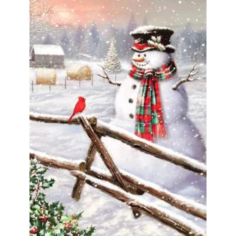 Алмазная живопись Art Full Drill Снеговик Алмазная картина Ручная работа Снежный день Diy Алмазная мозаика Картина Украшение дома Рождественский подарок