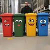 Мультяшные наклейки на мусорное ведро, самоклеящиеся, для декора дома, стены, туалета, холодильника, веселый тематический декор