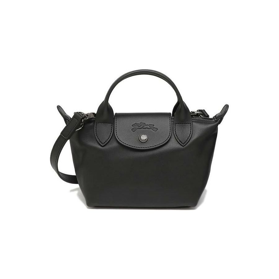 Longchamp Le Pliage Xtra 17 Button Zipper Closure Leather Dumpling Shoulder Tote Mini Women bags Black 1500987001