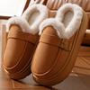 Fashion boots 2025 winter solid color with velvet thermal boots one pedal thickened student cotton shoes boots