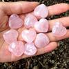 10pcs Rose Quartz Heart Natural Crystal Polished Stones, Valentine Gift For Women