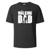 Футболка с принтом Walking Dad Fun Street Мужская мода Летняя футболка Свободного кроя 100% хлопок с коротким рукавом Повседневная хип-хоп футболка