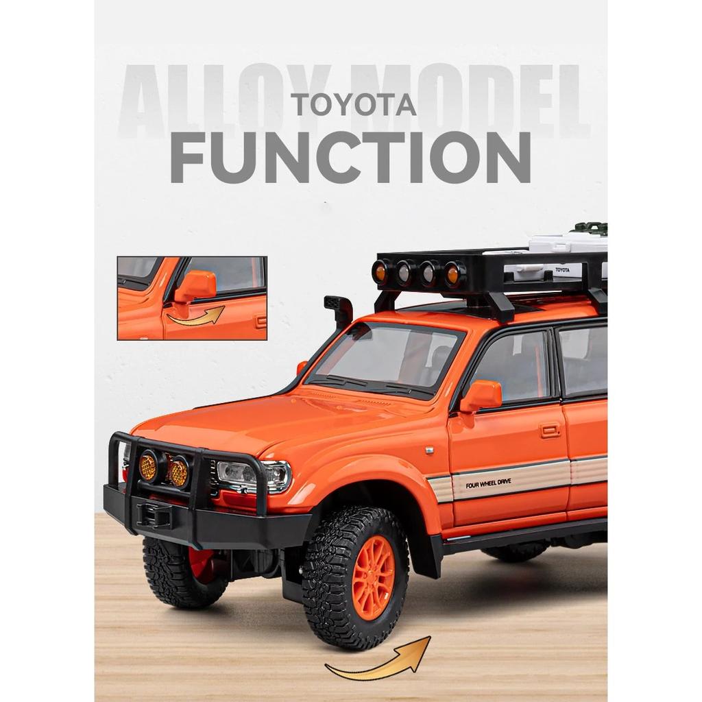 1/24 Toyota Land Cruiser LC80 внедорожник литой игрушечный автомобиль модель звук и свет детские игрушки коллекционные подарки на день рождения