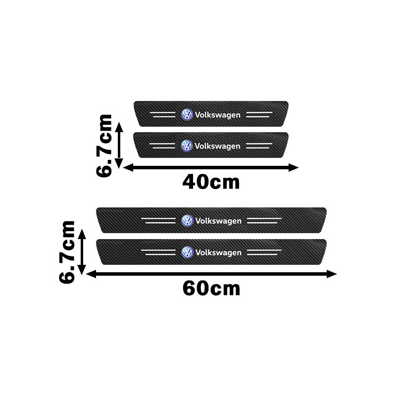 1/4/5Pcs Carbon Fiber Car Door Threshold Protective Sticker For VW Golf 6 7 8 Touareg Passat Polo Jetta B6 GTI 5 4 MK4 Touran T5 zd9