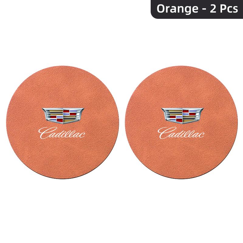 2Pcs Car Suede Water Cup Pad Anti-slip Coaster Accessorys for Cadillac ATS BLS CT4 CT6 CTS ESCALADE STS XLR XT4 XT5 XTS SLS