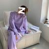 Фиолетовый спортивно-повседневный костюм для женщин, модный свободный комплект из двух предметов: толстовка и брюки, весна и осень