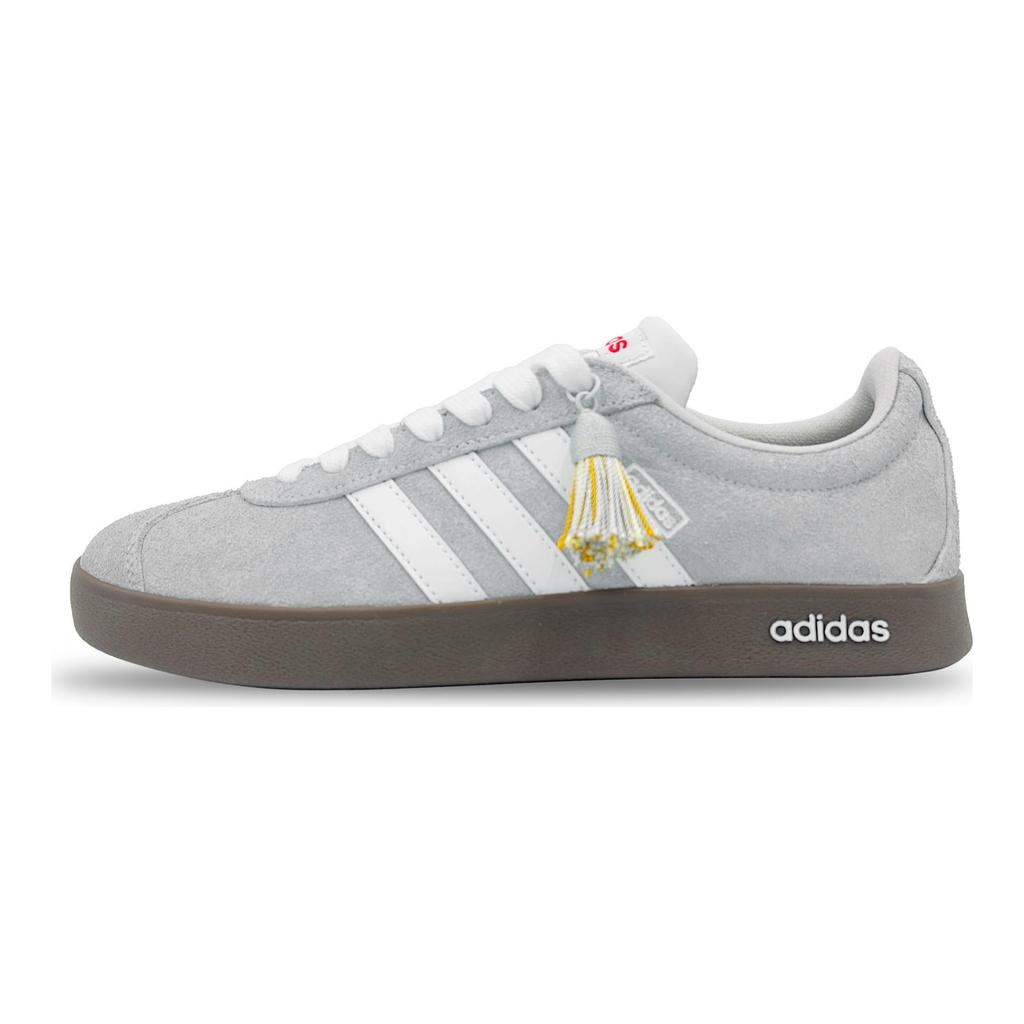 Adidas Neo VL Court 2.0 YIMING Manufacturing, Gray Tone Fringe Balance Slip Resistant Low top Skateboard Shoes Unisex HQ1802(Team653-)