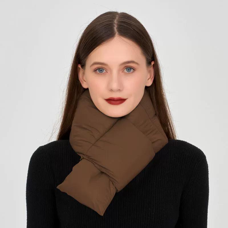 WTEMPO Autumn Winter Water-proof Scarves Couple Neck Protection Warm Cold-proof Windproof Cross Scarves Solid Color Elegant Soft Thick Casual Scarves