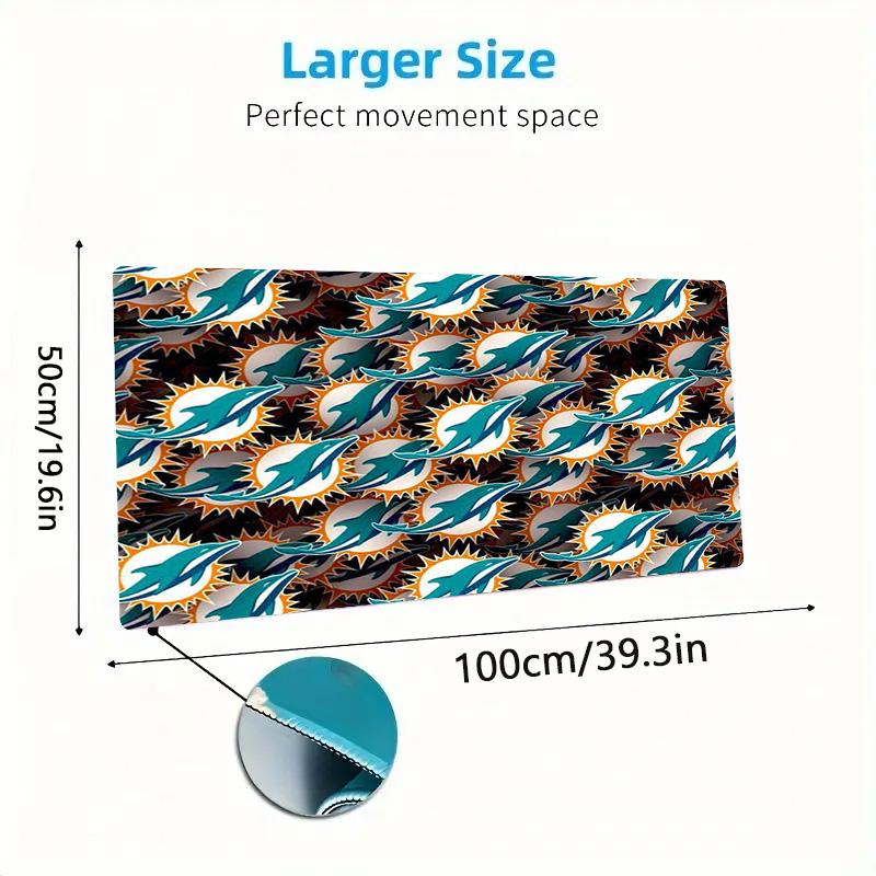 Miami Dolphins Logos Color Mouse Pad Large Gaming Table Cushion Non-slip Laptop Tablet Big Mousepad XXL Mat Mini PC Playmat With Lock edge