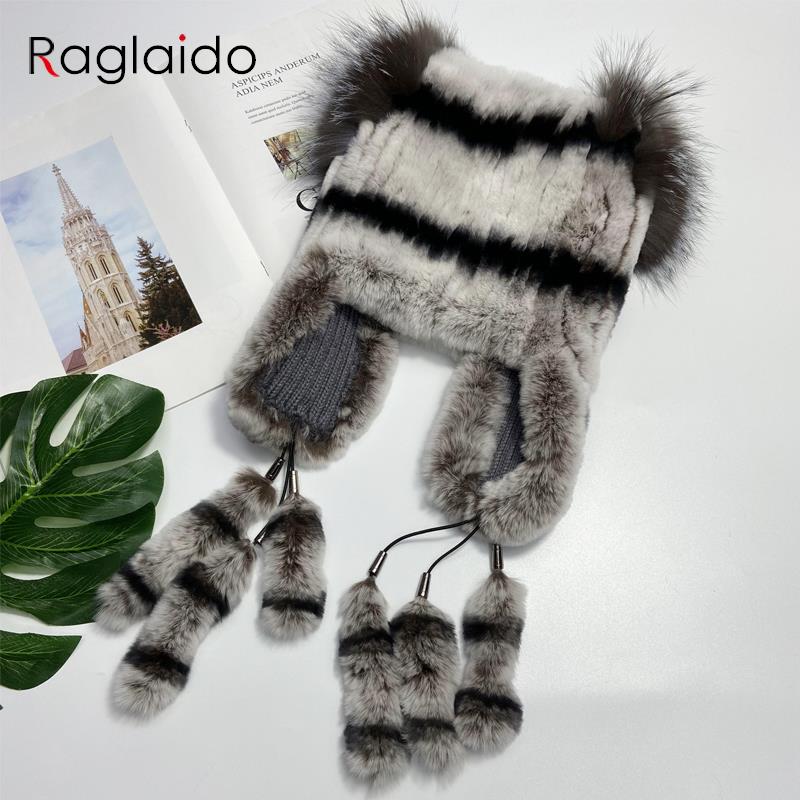 Женские шапки из натурального кроличьего меха с пушистым хвостом, теплая стильная зимняя шапка