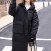 Женская мода повседневная осень-зима однотонные принты с длинным рукавом куртки и пальто пуховики
