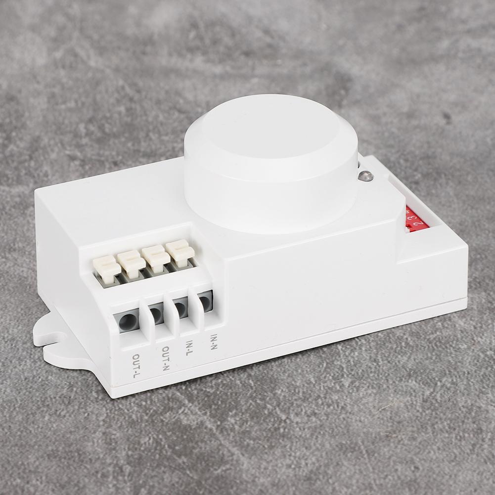 Smart 5.8GHz Microwave Radar Sensor Dial Adjustable Light Dip-Switch Indoor Body Motion Detector