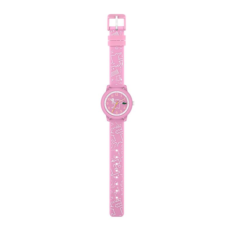 Lacoste 12.12 Series Watch Quartz Movement Silicone Strap Pink Dial Kids watches 2030058