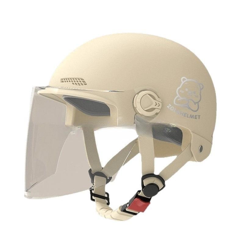 Bear Helmet, Electric Car, Half Helmet, Sunscreen for Women, Ventilated and Light, Wholesale with Ear Protectors, Warm In Winter