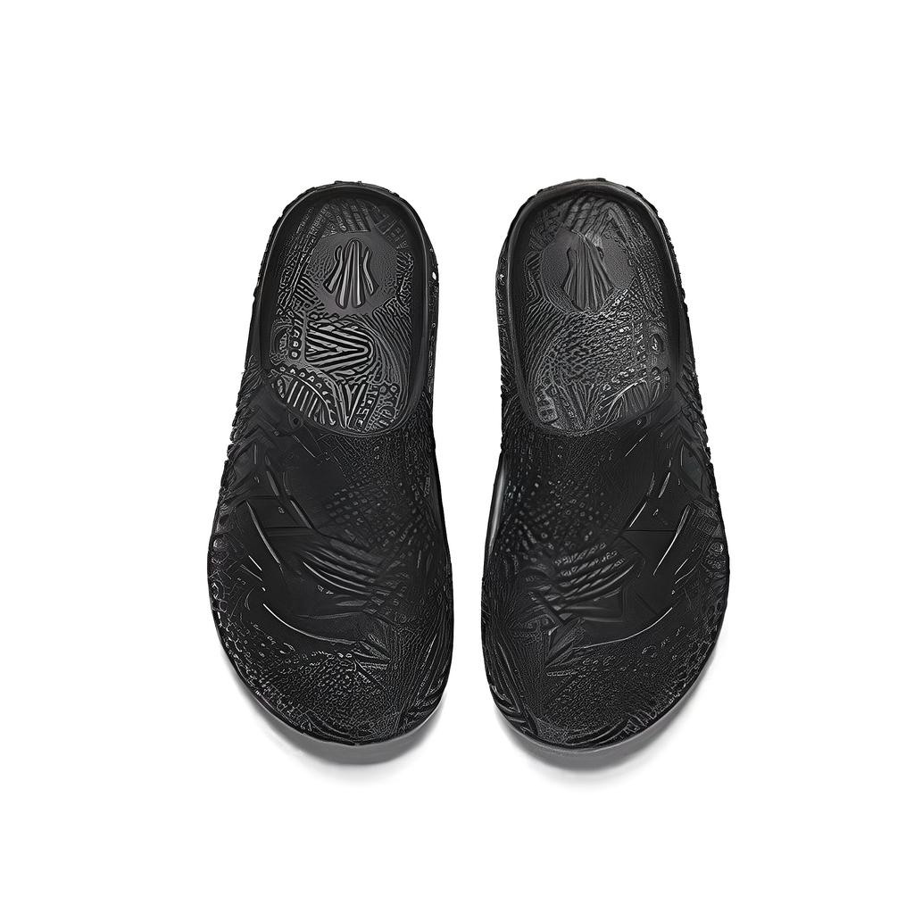 Anta Hela Шлепанцы Удобные Модные Простые Износостойкие Защищающие от запаха С закрытым носком Мужские шлепанцы Черный 112531801-2