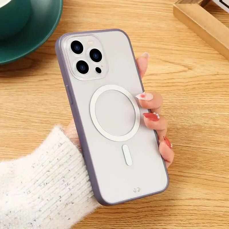 Роскошный ультратонкий матовый магнитный жесткий чехол Magsafe для iPhone 15 14 13 12 11 Pro Max с матовым покрытием для iPhone 15 14 Plus